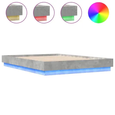 Obrázek produktu pro Rám postele s LED osvětlením betonově šedý 150 x 200 cm