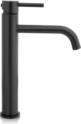 Produktbild von Rea Set von Aufsatzwaschbecken Shila + Waschbeckenarmatur Lungo Black Matt + Stöpsel Black Matt