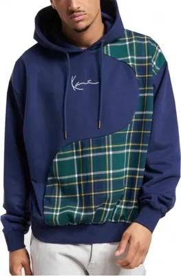 Produktbild von Karl Kani Herren Hoodie Small Signature Wavy Block Os blue S