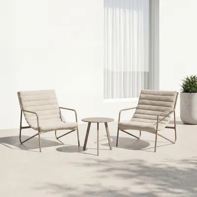 Produktbild von home24 Balkonset - 3-teilig - Stahl / Bouclé