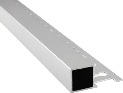 Produktbild von Alu Vierkant Quadrat Profil Fliesenschiene Fliesenprofi L270cm H12mm poliert