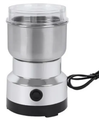 Imagen del producto de Molino de café eléctrico de acero inoxidable con capacidad de 300 ml, cuchilla de alta precisión para moler granos de café, especias y frutos secos, y tapa transparente