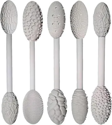 Image de Kit de textures Kleisculptuur, ensemble de rouleaux à motifs ovales pour la céramique, 5 pièces, pour débutants et professionnels.