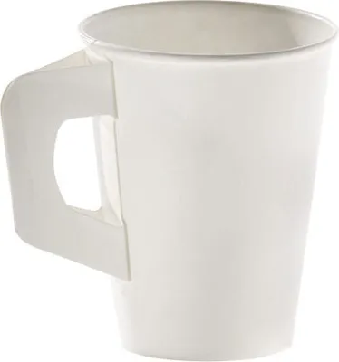 Produktbild von 400x Henkelbecher Kaffeebecher weiß Pappe beschichtet 180 ml
