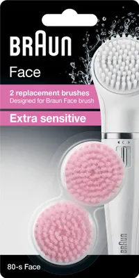 Produktbild von Braun Face SE 80-s Refill, Gesichtsbürstenkopf, Beurer, Face, Empflindliche Haut, 14 g, 2 Stück(e)