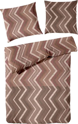 Produktbild von Primera Mako-Satin Bettwäsche 155x220 Zickzack rost braun beige 234238-028