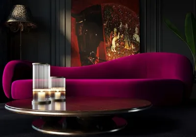 Produktbild von Casa Padrino Luxus Samt Sofa Lila 280 cm - Wohnzimmer Sofa & Hotel Möbel