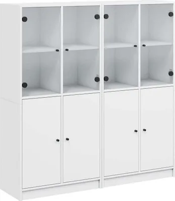 Produktbild von Bücherschrank mit Türen Weiß 136x37x142 cm Holzwerkstoff