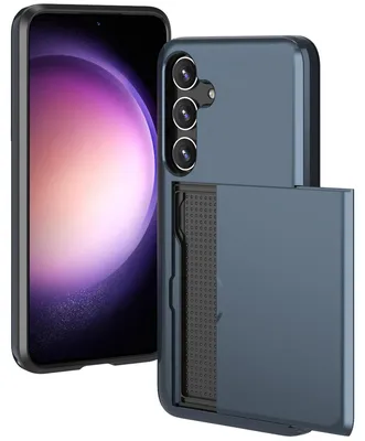 Imagen del producto de Funda Trasera con Ranura para Tarjetas para Samsung Galaxy S24 Plus - Azul oscuro