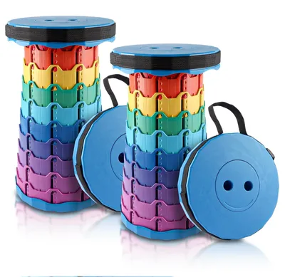 Productafbeelding van Campingkruk - Opvouwbaar - Telescopisch - 6 tot 45 cm - Draagbaar - Set van 2