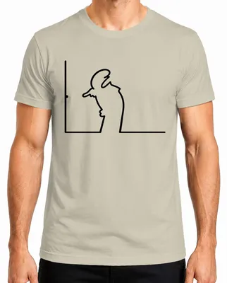 Productafbeelding van La Linea Balum, Strichmannetjes, Osvaldo Cavandoli, cult, animatiefilm, heren T-shirt, natuur, maat L