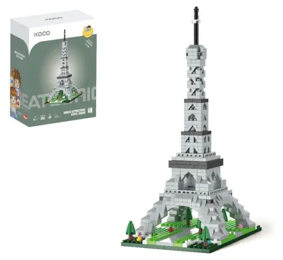 Immagine prodotto di Kit di montaggio della Torre Eiffel in miniatura, realizzata in plastica, con 538 pezzi, confezionata in una scatola di 13x16,5x7 cm