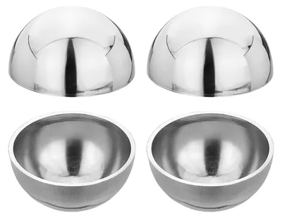 4 Halbkugeln aus Edelstahl 304, 23 mm Ø, poliert