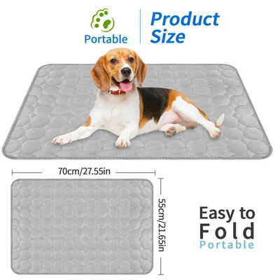 Immagine prodotto di Tappetino refrigerante per cani, 70 x 55 cm, grigio, effetto rinfrescante, adatto a cani di taglia media