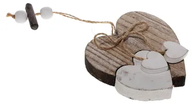 Produktbild von Herzförmige Holzornamente zum Hängen, 6 Stück für Hochzeiten und DIY-Projekte