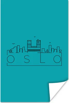 Produktbild von MuchoWow® Poster Skyline "Oslo" blau 20x30 cm - Papierdruck