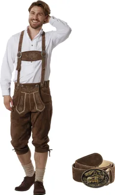 Produktbild von Lange Lederhose Jakob - dunkelbraun, 56