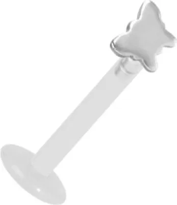 Produktbild von Karisma Labret Bioplast Lippen Tragus Piercing Schmetterling Aufsatz Titan G23 3mm Flach - FLTA-09 - 10.0 Millimeter
