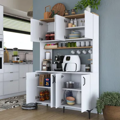 Immagine prodotto di Legnaro - Credenza, 120x40x187h cm Bianco, 4 Ripiani