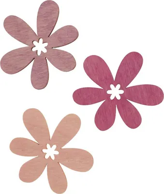 Produktbild von Holzblumen Streudeko für Bastelideen und Tischdekoration, 144 Stück