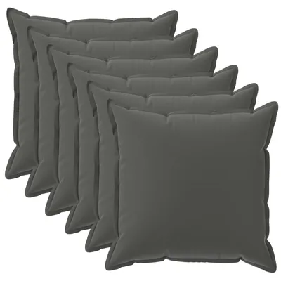 Productafbeelding van vidaXL Kussenhoezen, 6 stuks, HOUT, antraciet, 45 x 45 cm, polyester
