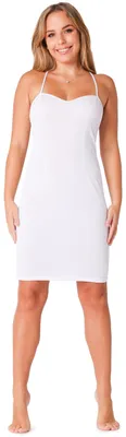 Image de Bellivalini - Combinaison pour femme, col en V, jupon, bretelles réglables, croisées, BLV50-272 (blanc, taille L)