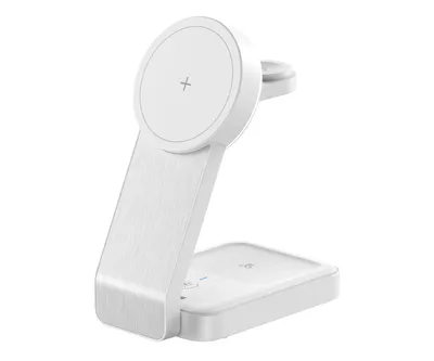 Produktbild von Silver Monkey Alu MagCharger Qi2 3in1 weiß
