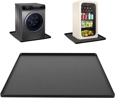 Obrázek produktu pro Nádoba pod pračku – Nádoba na zachycení úniku – Ochrana podlahy – Voděodolná silikonová podložka – 60 x 60 cm – Černá