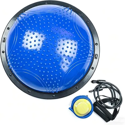 Produktbild von Balance Ball, Halb Ball Balancetrainer, bis 300 KG belastbar,Balance-Board mit Pumpe und 2 Fitnessbändern,für Krafttraining Gleichgewichtstraining