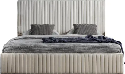Image de Lit moderne rembourré Lits Lit matrimonial Cadre de lit double 180x200 Beige