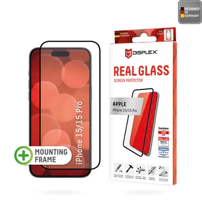 Zdjęcie produktu dla Szkło Displex Premium Full Coverage Glass - iPhone 15 / 15 Pro - czarne