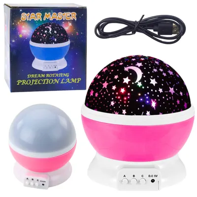 Produktbild von 360° drehbarer Sternprojektor, LED-Nachtlicht, Rosa