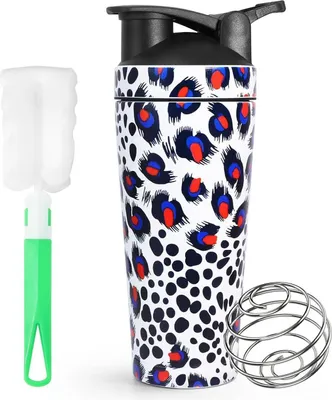 Image de Shaker à protéines en acier inoxydable 750ml avec graduation et boule