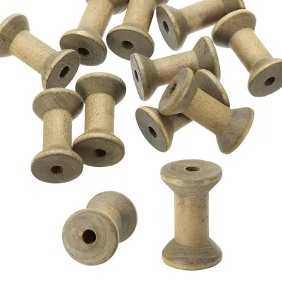 Holzspulen 2" x 1,4", 10 Stück, braun, für Nähgarn und Basteln