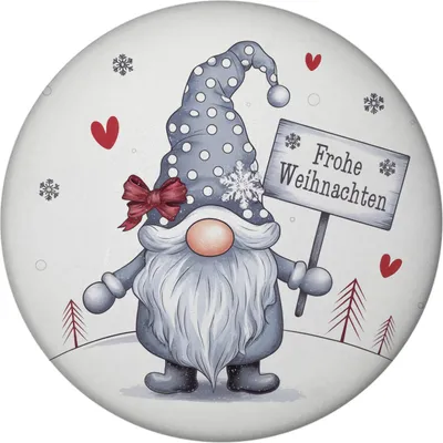 Produktbild von niedlicher Weihnachtswichtel mit Schild Magnet mit Flaschenöffner - Frohe