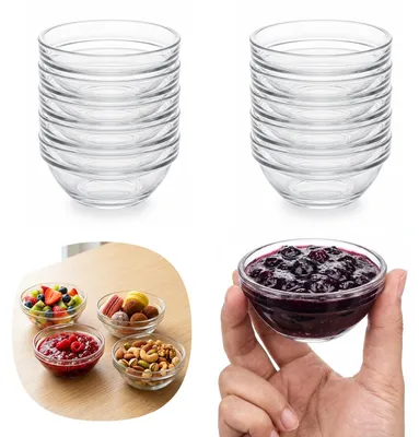 10 Mini-Glasschalen für Saucen, Dips, Desserts, stapelbar
