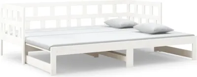Immagine prodotto di Dormeuse Estraibile Bianca Legno Massello di Pino 2x(90x200) cm