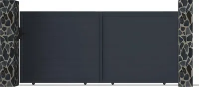 Produktbild von Schiebetor NAZARIO, Aluminium massiv, anthrazitfarbig - 350 × 158 cm
