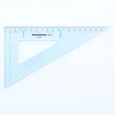 Produktbild von Zeichendreieck 60 Grad 20 cm Kunststoff transparent/getönt Packung mit 10 Stück