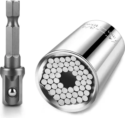 Produktbild von Universal-Steckschlüssel (7 – 19 mm) – Gadgets für Männer, Multifunktionales Universal-Nuss-PowerGrip-Set, Vatertagsgeschenk, Werkzeug-Geschenk für Männer, Heimwerker, Papa, Ehemann, Freund