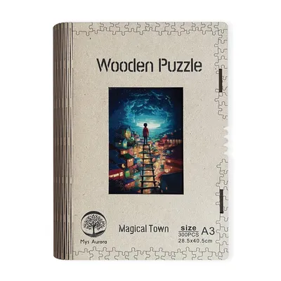 Obrázek produktu pro Dřevěné puzzle Kouzelné město A3