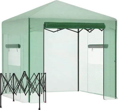 Produktbild von Treibhaus, PE-Folie Stahlrahmen, Dunkelgrün