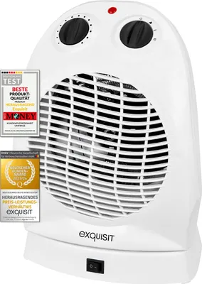 Produktbild von Exquisit Heizlüfter HL 32027 we | 2000 W Leistung | Kippschutz | Überhitzungsschutz | 2 Leistungsstufen | Geeignete Raumgröße 18 m² | Kunststoff