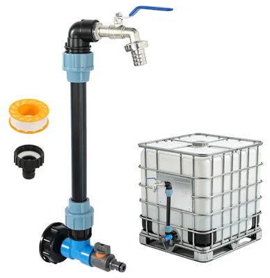 IBC Schwanenhals-Auslaufhahn Set 3/4", 2-in-1, S60x6