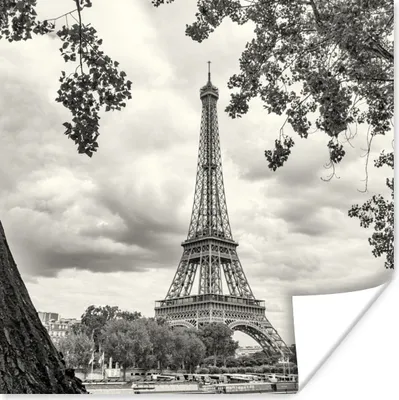 Produktbild von MuchoWow® Poster Eiffelturm durch die Bäume 100x100 cm - Babyzimmer