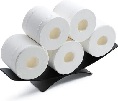 Image de Porte-rouleaux de papier toilette pour 6 rouleaux, finition noir mat, en acier inoxydable