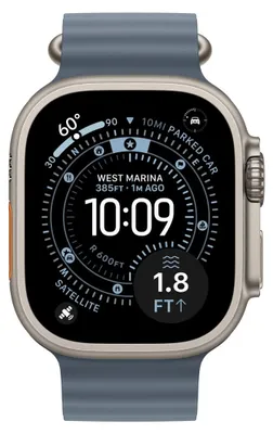 Zdjęcie produktu dla Apple Natural Titanium Finish, Band, Smartwatch, Niebieski, Apple, Apple Watch: 44mm, 45mm, 46mm, 49mm, Fluoroelastomer, Tytan