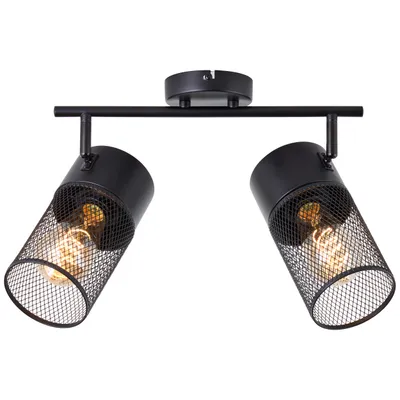 Productafbeelding van Zwarte plafondlamp Kamolo 2x E27