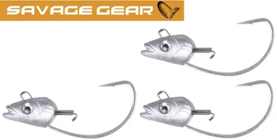Produktbild von Savage Gear Sandeel Weedless Jighaken - 3 Jigköpfe, Größe:10g / Gr. 1/0
