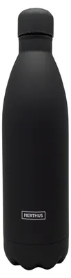 Thermosflasche 1000 ml doppelwandig schwarz, Edelstahl